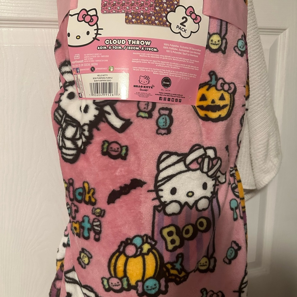 Hello Kitty Pink Halloween Cloud Throw